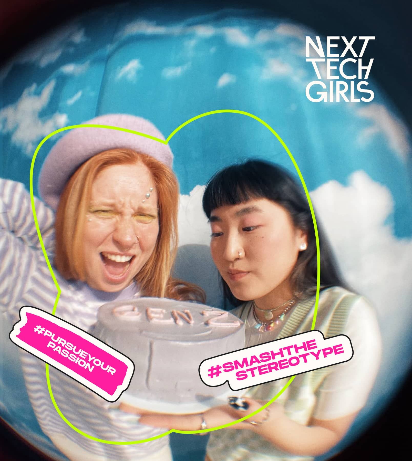 NTG girls with a cake