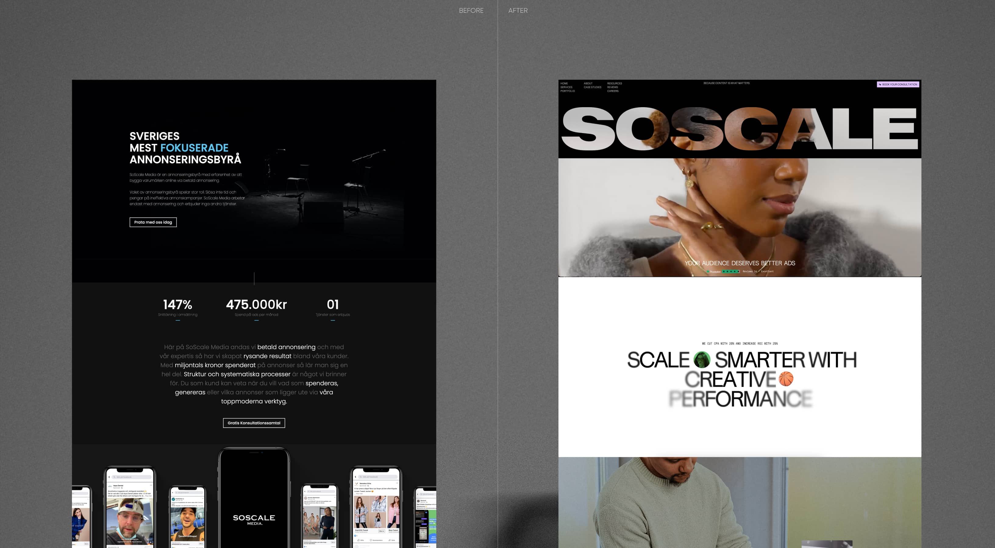 SoScale website screens
