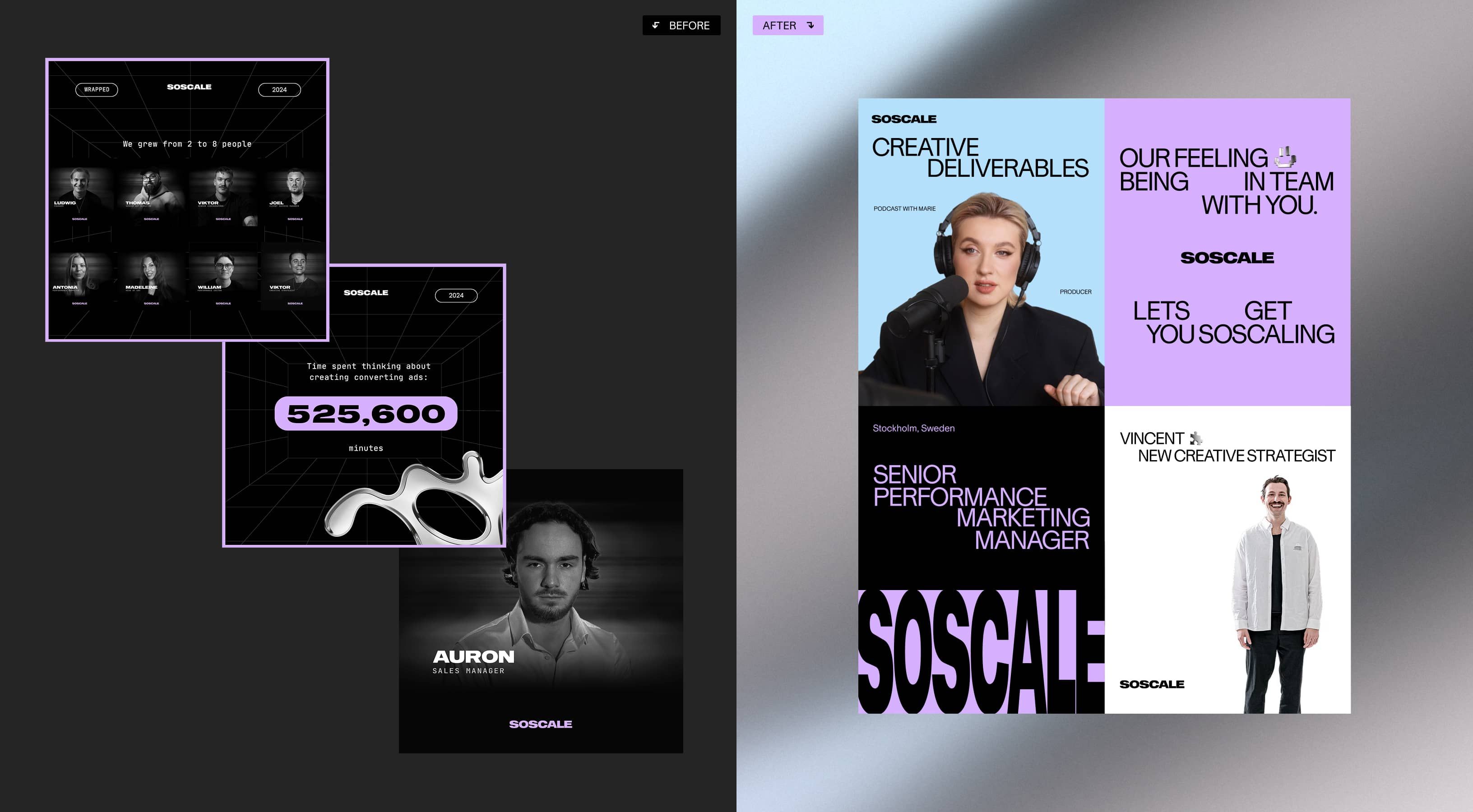 Soscale branding before after