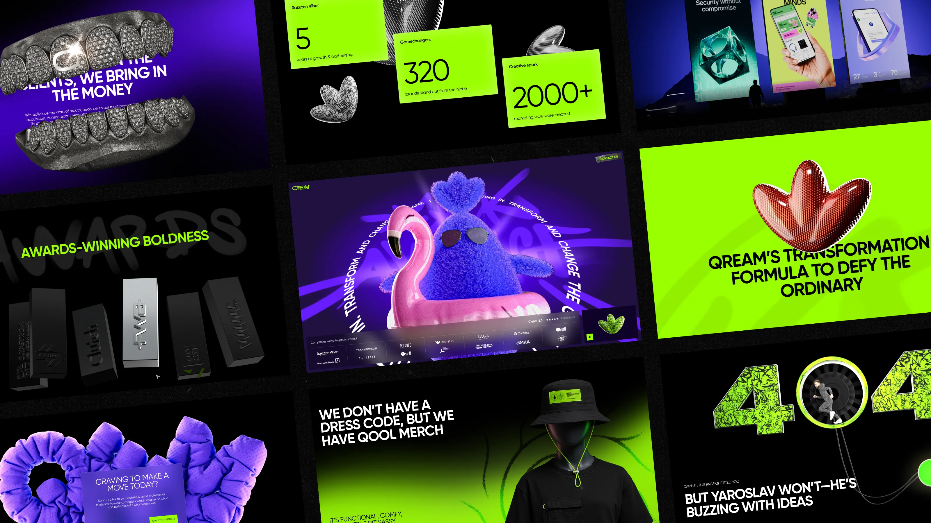 examples of 3D elements on the website