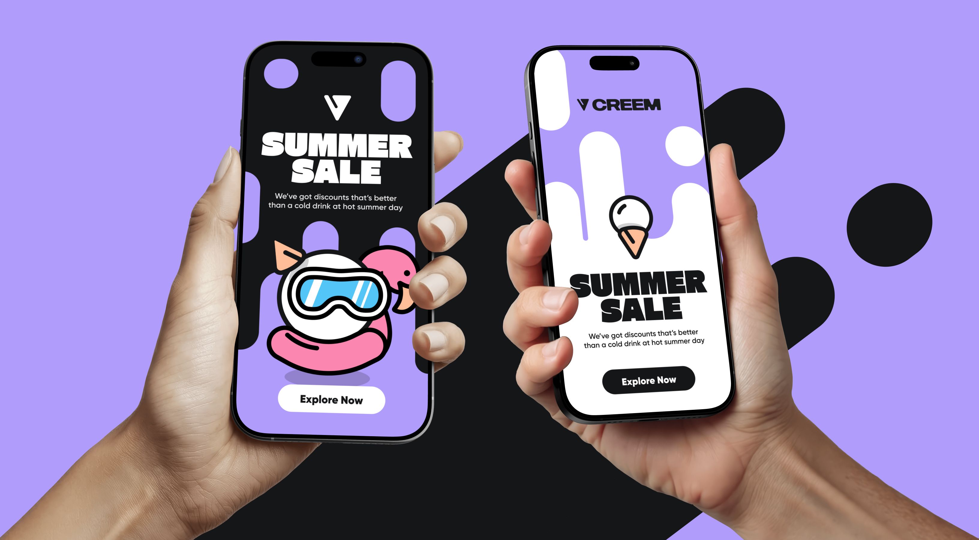 Creem branding mockup phone