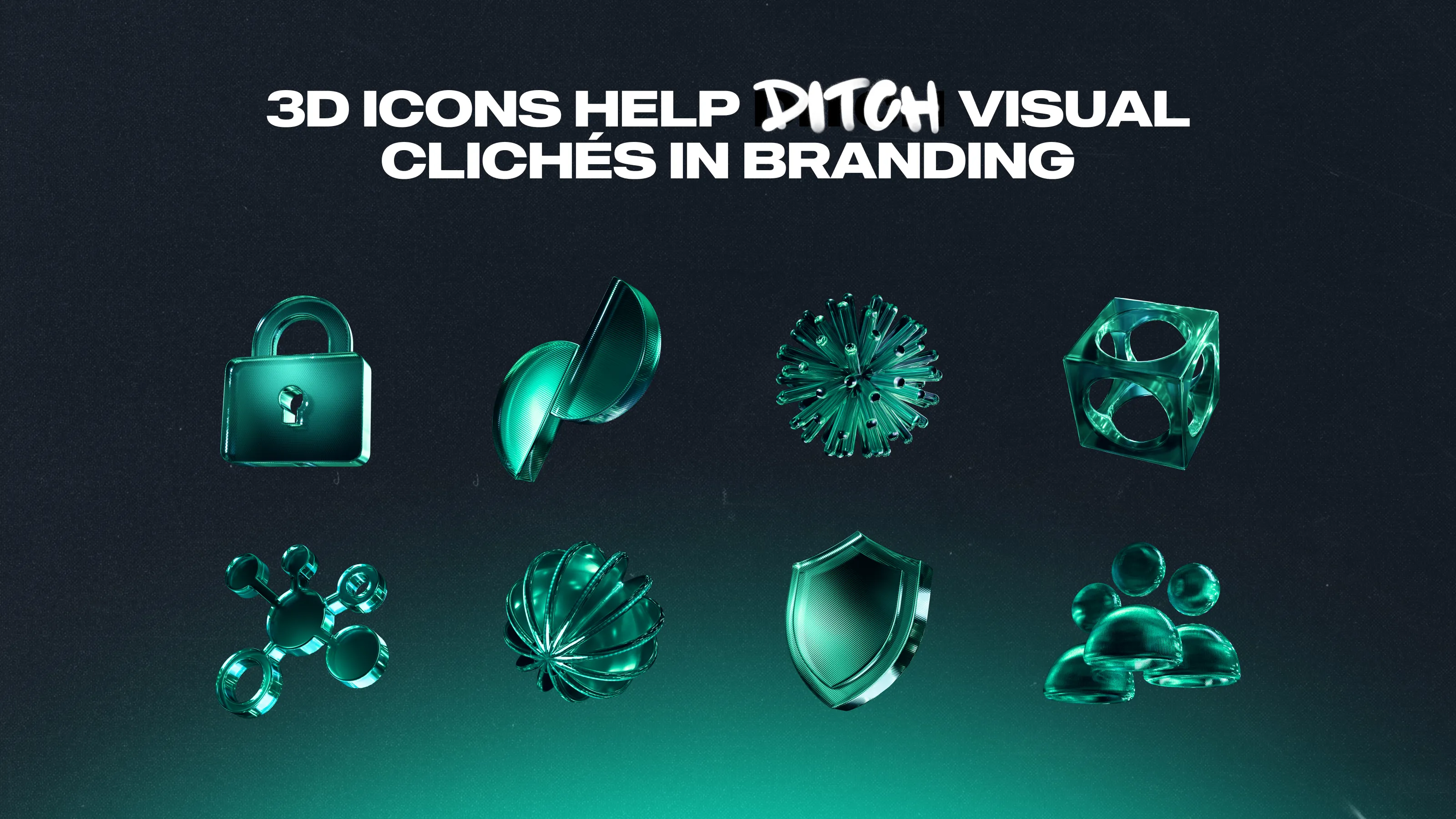 Make the cybersecurity brand identity stand out with sleek 3D icons
