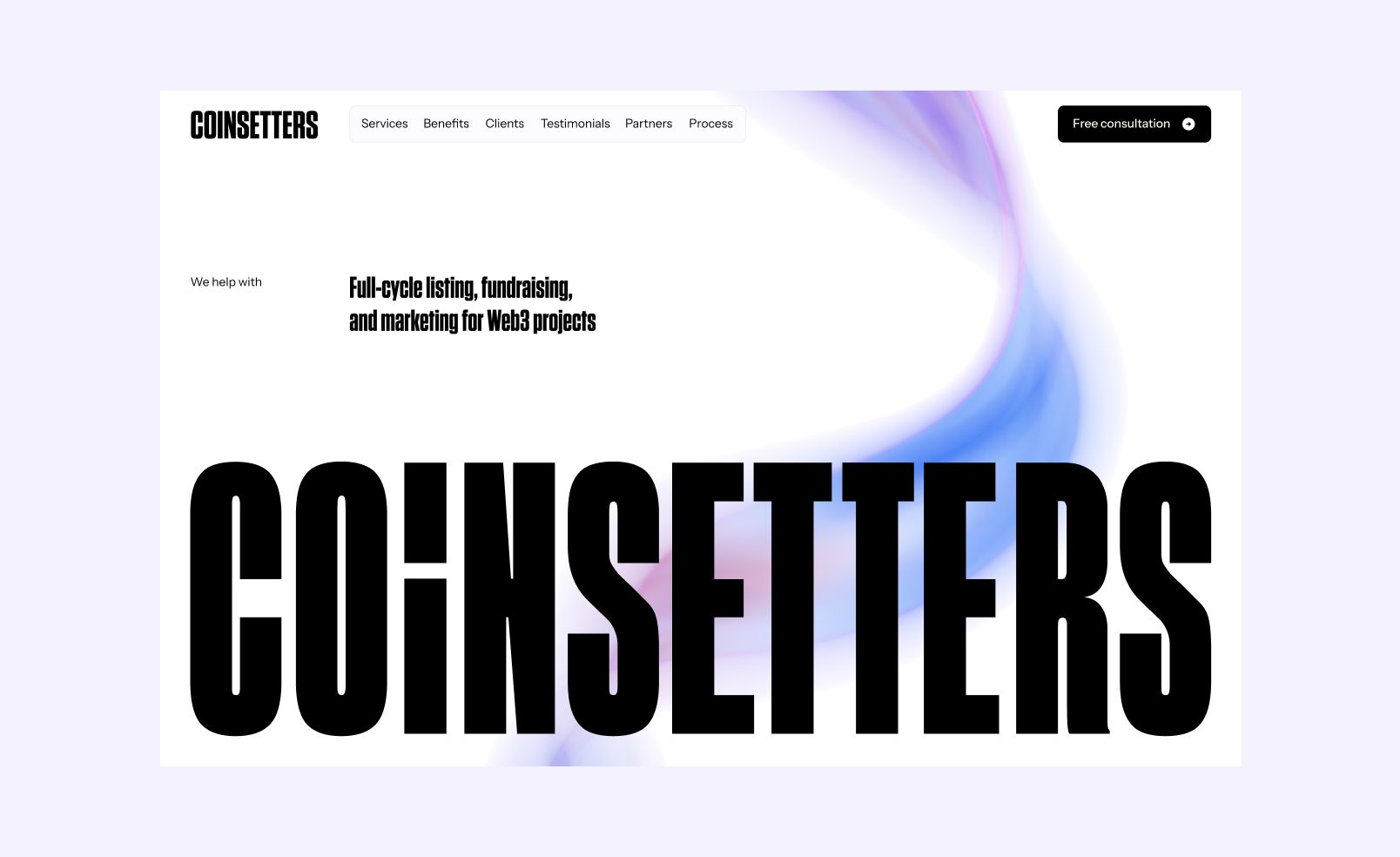 first concept for coinsetters website: airy minimalism