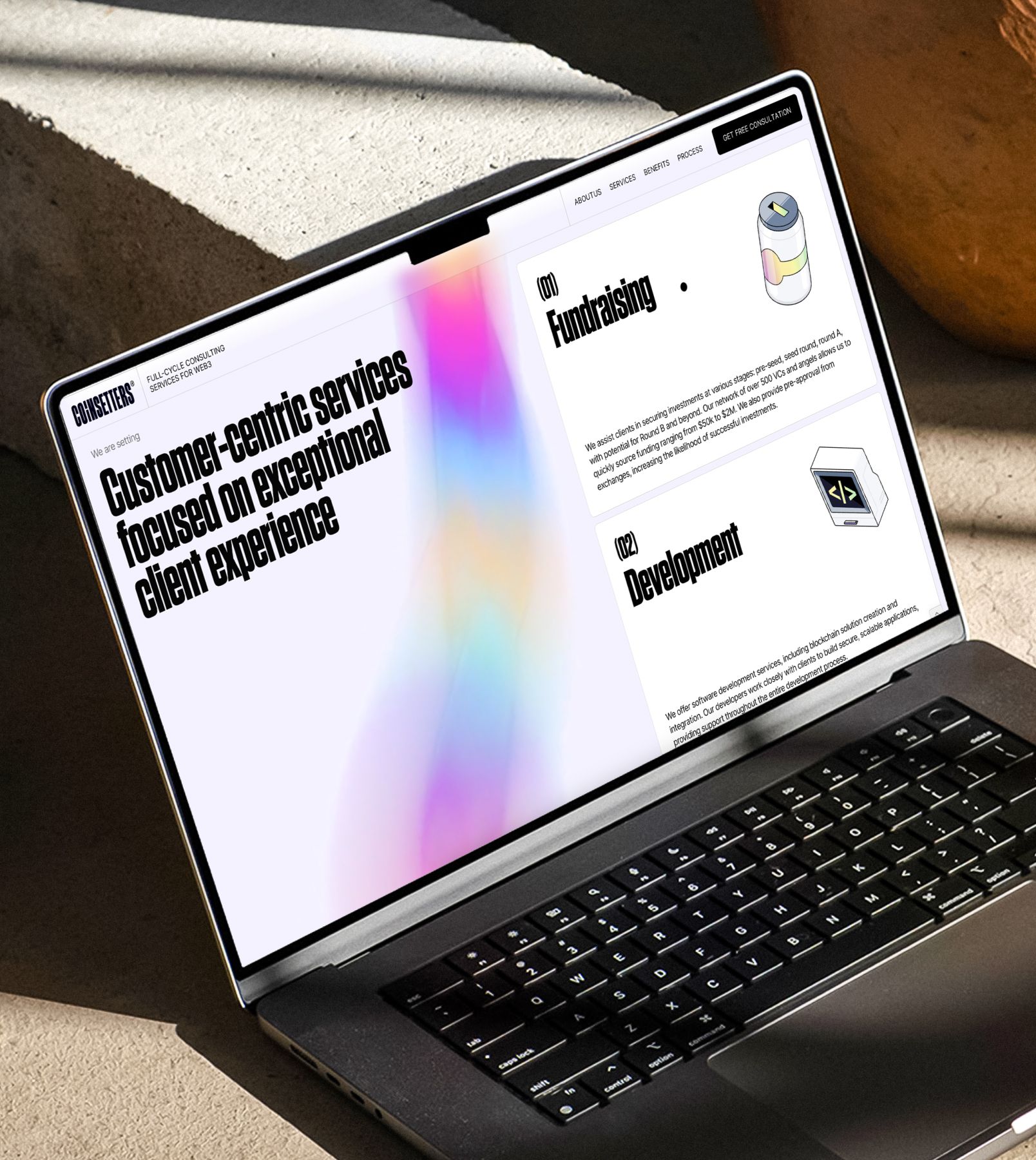 Custom graphics for coinsetters web3 brand