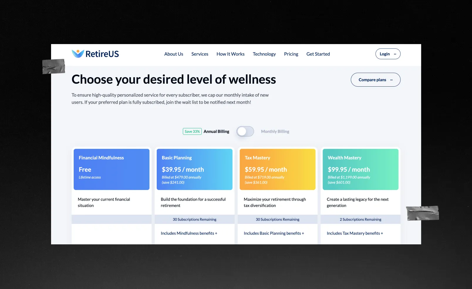 RetireUS website CTAs