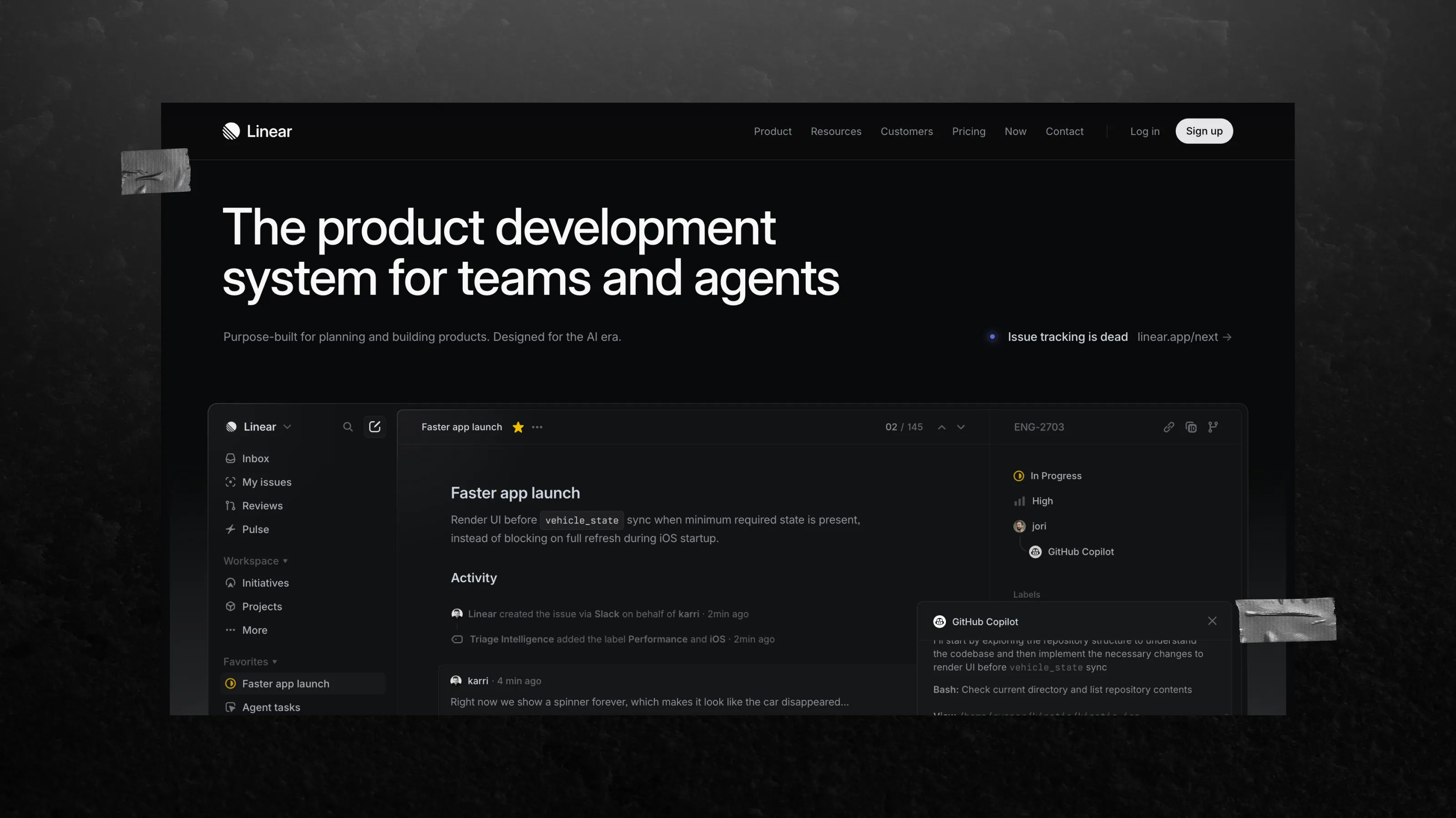 Linear homepage—outcome-first SaaS website design for high-performance product teams.