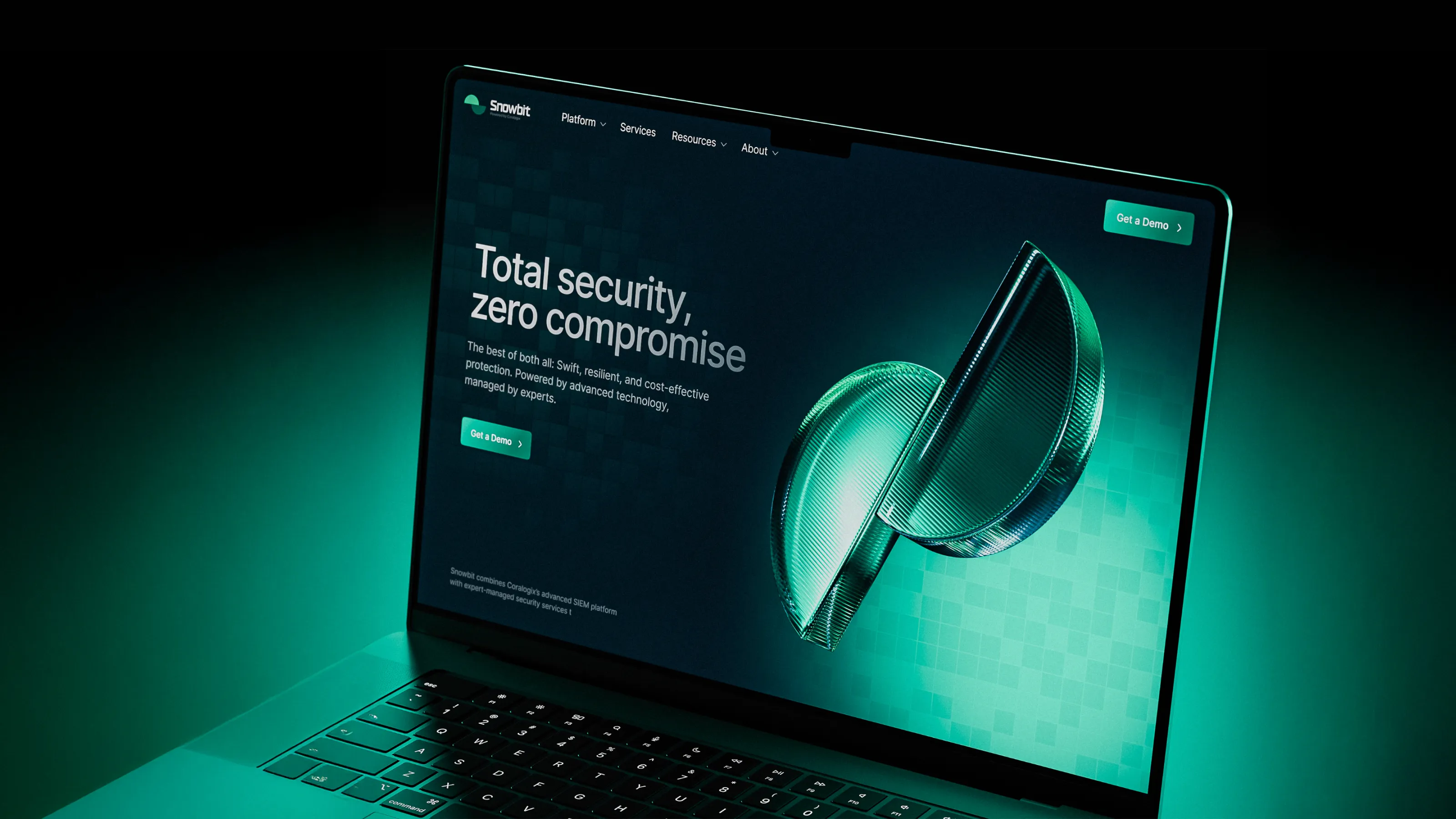 Snowbit cybersecurity B2B SaaS website design by Qream—breaking visual category defaults