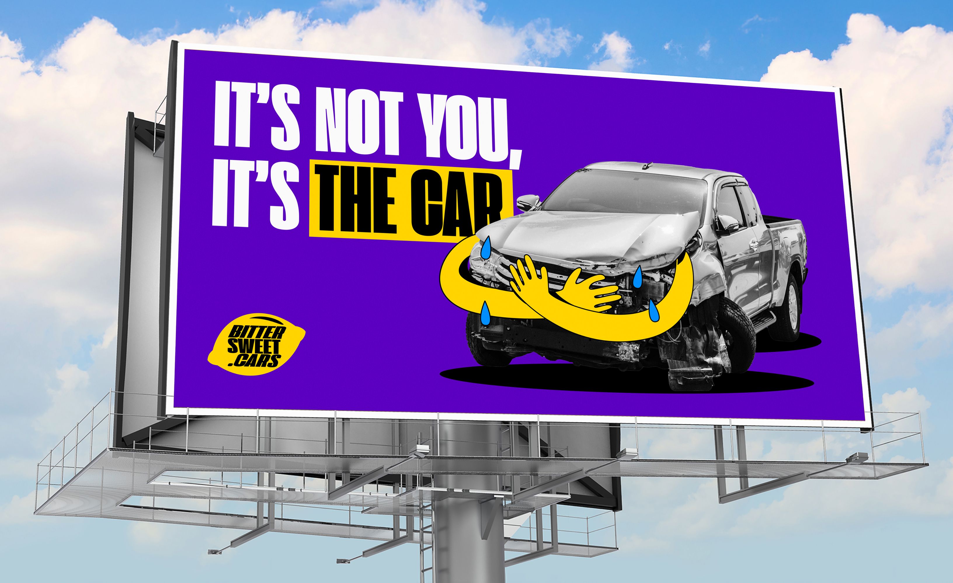 BSC billboard car with hands it's the car