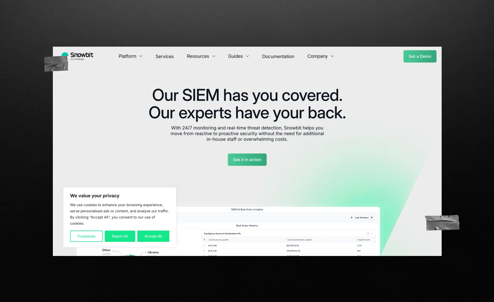 Snowbit homepage screen