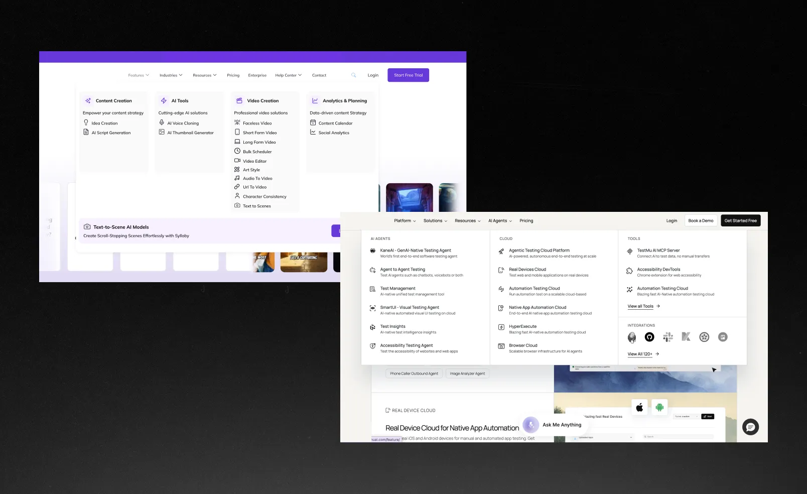 Overloaded navigation menus on SaaS platforms