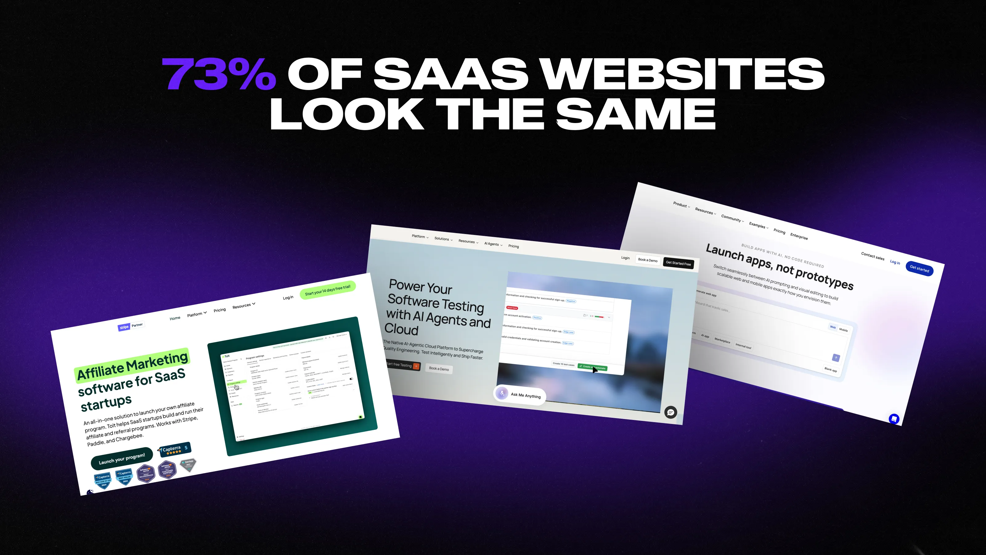 73% of SaaS websites look the same
