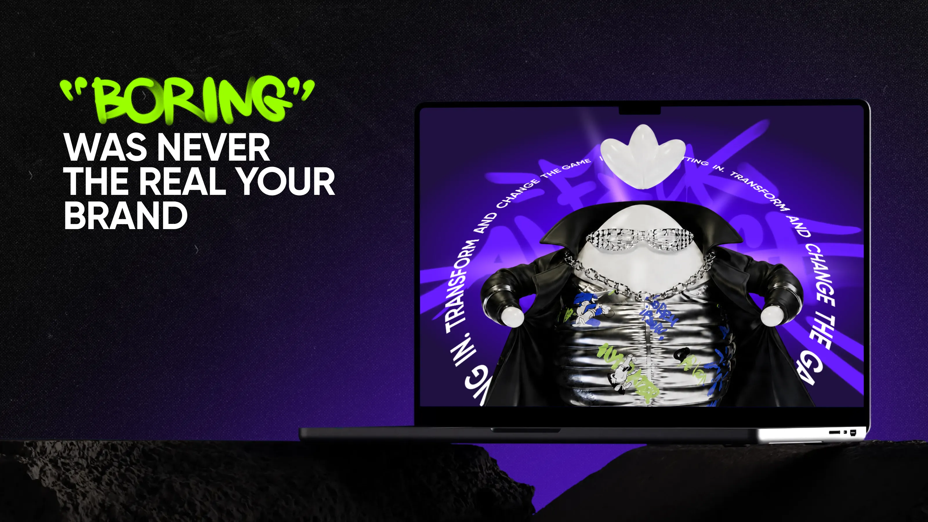 A safe brand exterior hides a bold personality underneath, waiting to be revealed.