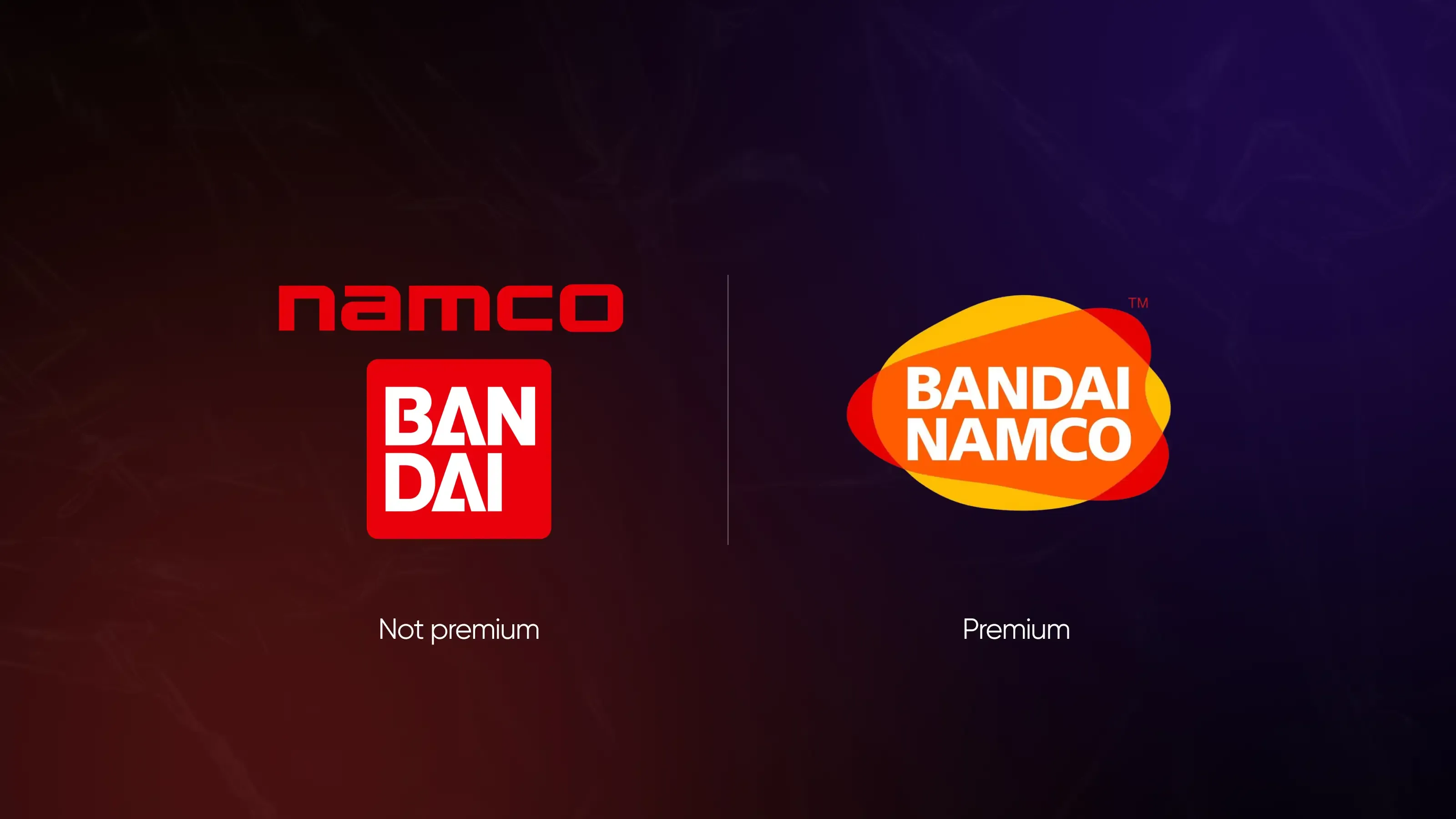 A naming change: Namco Bandai became Bandai Namco in 2014