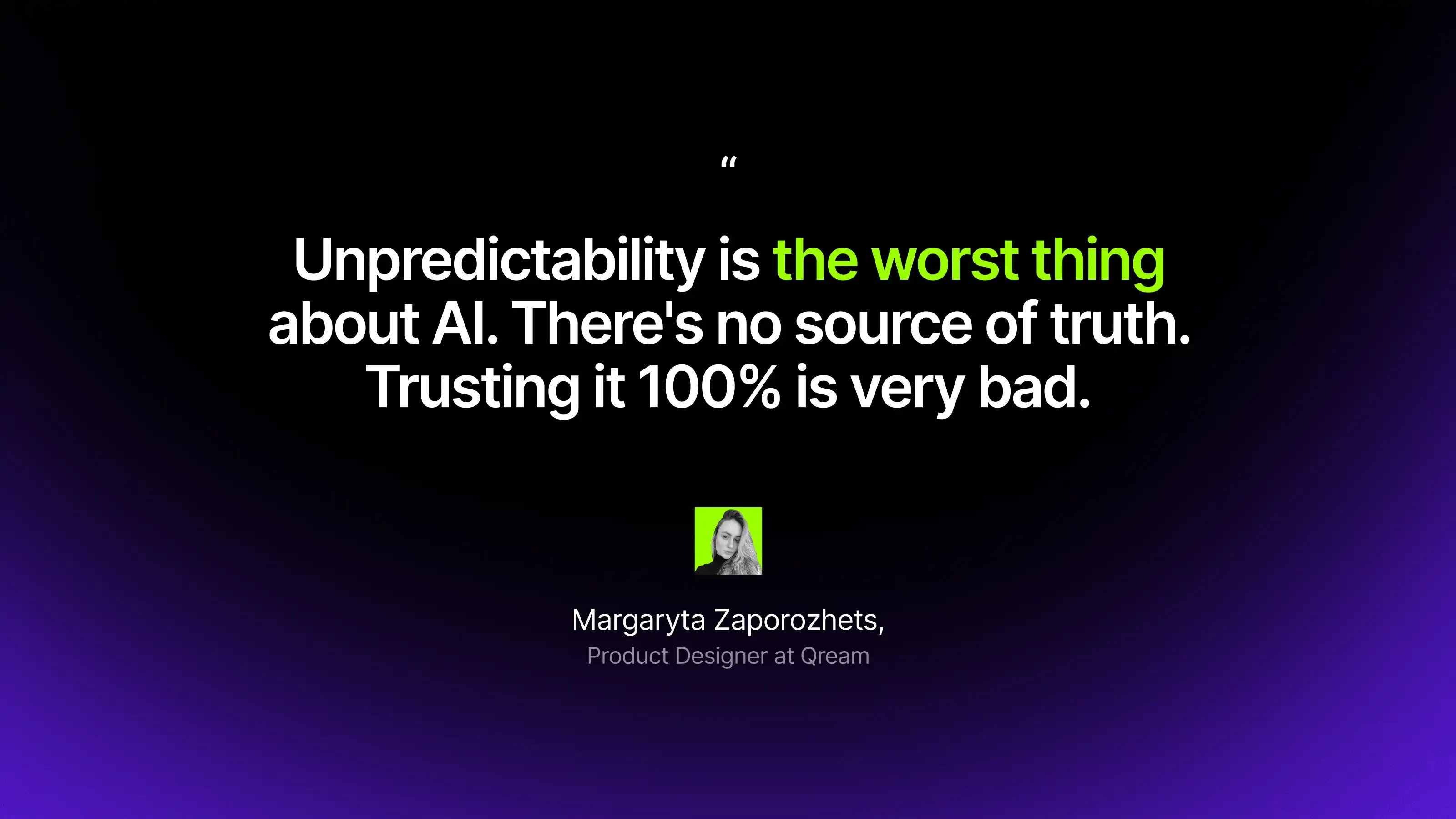 Unpredictability is the worst thing about AI—Product Designer at Qream